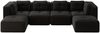 Modulares Ecksofa aus Cord, U-Form flexibel kombinierbar, 386 x 177 x 69 cm, schwarz Bild 5