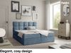 MEBLINI Boxspringbett NIKOLAS 140x200 cm mit Bettkasten - H3/Blau Boucle Polsterbett - Doppelbett mit Topper & Bonellfederkern-Matratze Bild 2