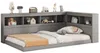 Jugendbett mit Bücherregal, USB Anschlüssen und Steckdosen, 90x200 cm, Einzelbett, Holzbett Bild 5