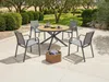 Vente-unique - ZEYVA Garden dining set Metall Grau - B 65 cm x H 86,5 cm x L 52 cm Bild 2