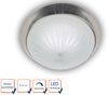 LED-Deckenleuchte rund, Schliffglas satiniert, Dekorring Nickel matt, Ø 35cm Bild 2