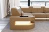 Mini Couch Como L Form in Leder - Ledermix - sandbeige-weiß - Links Bild 4