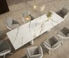 Esstisch Edge 300x100 Keramik Calacatta Luxe Weiß-Gold-Grau Troa Metall Weiß Bild 4