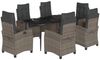 vidaXL 7-tlg. Garten-Essgruppe mit Kissen Grau Poly Rattan 3212788 Bild 3