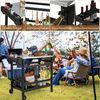 KOMFOTTEU Rollwagen, Grillwagen mit Haken, Winehalter & Rollen Bild 4