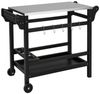 KOMFOTTEU Rollwagen, Grillwagen mit Haken, Winehalter & Rollen Bild 2