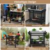 KOMFOTTEU Rollwagen, Grillwagen mit Haken, Winehalter & Rollen Bild 3