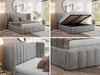 Polsterbett GOLETTA CLASSIC 180 x 200 cm mit gepolstertem Kopfteil, stabilem Bettrahmen, Lattenrost und Bettkasten mit Gasdruckfedern, Doppelbett, zeitloses Design - Hellgrau Velvet Bild 2