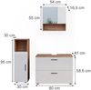 Badmöbel-Set Irma Weiß Hochglanz/Goldkraft Eiche 3 Teile, mit Midischrank Vicco Bild 3