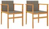 vidaXL Gartenstühle 2 Stk. Grau Poly Rattan und Massivholz 368709 Bild 2