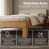 skølm 'Floki' Bett 140x200 cm mit Kopfteil Cord, beige, Bettgestell, natur geölt, Massivholzbett aus Eiche, Doppelbett mit Bettkopf Bild 2