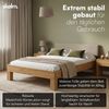 skølm 'Floki' Bett 140x200 cm mit Kopfteil Cord, beige, Bettgestell, natur geölt, Massivholzbett aus Eiche, Doppelbett mit Bettkopf Bild 5