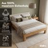 skølm 'Floki' Bett 140x200 cm mit Kopfteil Cord, beige, Bettgestell, natur geölt, Massivholzbett aus Eiche, Doppelbett mit Bettkopf Bild 3