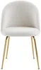 Vente-unique - MELBOURNE Stuhl Stoff Weiß - B 55 cm x H 77 cm x L 50 cm Bild 4