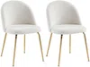 Vente-unique - MELBOURNE Stuhl Stoff Weiß - B 55 cm x H 77 cm x L 50 cm Bild 3
