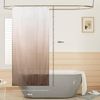 Schmaler Duschvorhang für Eck Dusche Badewanne Textil Polyester Gradient Taupe Bild 2
