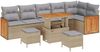 vidaXL Gartensofa-set mit Kissen 9 pcs Beige und Hellgrau 3363197 Bild 2