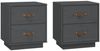 vidaXL Nachttische 2 Stk. Grau 40x34x45 cm Massivholz Kiefer 818330 Bild 2