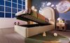 Kinder-Polsterbett, PU mit hydraulischem Stauraum & Lattenrost, 91x206x120 cm, Beige, ohne Matratze Bild 3