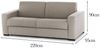Dmora 3-Sitzer festes Sofa Ayta, Wohnzimmersofa aus gepolstertem Stoff, mit Standardarmlehnen, 100 % Made in Italy, cm 220x95h90, Taupe Bild 3
