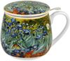 DUO ART GALLERY Fassbecher 430 ml IRISES mit Teesieb, New Bone China Porzellan Bild 2