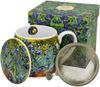 DUO ART GALLERY Fassbecher 430 ml IRISES mit Teesieb, New Bone China Porzellan Bild 5