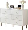 Kommode mit 6 Schubladen B 120 x T 40 x H 78 cm aus MDF in Weiß mit Stahlbeinen Bild 2