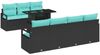 vidaXL Gartensofa-set mit Speicher 8 pcs Schwarz und Blau Poly-Rattan 3348772 Bild 2