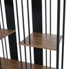 Regal HWC-P12, Bücherschrank Hochschrank, Industrial Metall Melamin MVG-zertifiziert 180x80x31cm ~ schwarz, braun Bild 5