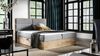 Boxspringbett Bett LAMBROS 180x220cm Lancelot Eiche Stoff Grau inkl. Bettkasten Bild 1