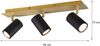 Trio Leuchten 3er Spot Marley schwarz-matt-messing 48x9 cm GU10 35 W Bild 4