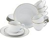 my home Kaffeeservice Geschirr-Set, Service Elisetta (18-tlg), 6 Personen, Porzellan, Goldband, Made in Europe, 18 Teile, für 6 Personen Bild 4