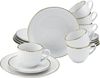 my home Kaffeeservice Geschirr-Set, Service Elisetta (18-tlg), 6 Personen, Porzellan, Goldband, Made in Europe, 18 Teile, für 6 Personen Bild 5