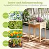 Hochbeet mit klappbarer Tischplatte Blumenkasten Holz mit Abflusslöchern 63 x 67 x 74 cm Natur Bild 2