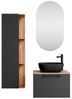 Planetmöbel Badmöbel-Set ASTRA, (Waschbeckenunterschrank, 4-St, Spiegel), Waschtisch und Waschbecken schwarz mit Spiegel & 1x Seitenschrank Bild 4