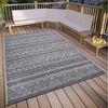Hanse Home Loto Outdoor Teppich Wetterfest – Modernes Boho Ethno Muster Wasserfest, robuster Aussenteppich Flachgewebe für Garten, Balkon, Terrasse, Wohnzimmer – Beige, 155x235 cm Bild 2