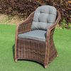 2er Set Sessel BELLA rundes Polyrattan Natural-Brown Gartensessel Armlehnsessel Bild 5