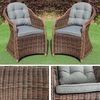 2er Set Sessel BELLA rundes Polyrattan Natural-Brown Gartensessel Armlehnsessel Bild 2
