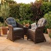 2er Set Sessel BELLA rundes Polyrattan Natural-Brown Gartensessel Armlehnsessel Bild 3