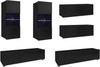 99rooms Bietula Wohnwand I Schwarz Hochglanz ohne LED-Beleuchtung Bild 4