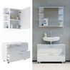 Badmöbel-Set Ilias Weiß Hochglanz 2 Teile, Unterschrank 80 cm Vicco Bild 2