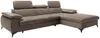Vente-unique - SAMARA Sofa SamtStoff Schokoladenbraun - B 193 cm x H 75 cm x L 280 cm Bild 4