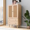 Merax Esszimmer Wohnzimmer Sideboard Kommode Stehschrank Aufbewahrung Sideboard TV-Tisch mit Türen und Schubladen Sideboard mit großem Stauraum, Eiche Bild 2