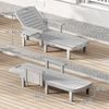 Outsunny Gartenliege mit Seitentisch, Holzoptik, 5-Fach verstellbare Rückenlehne, wetterfeste Sonnenliege, 1 St, Liegestuhl, bis 120 kg belast, für Garten Outdoor Strand, Hellgrau Bild 3