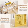 115 cm Computertisch moderner Home-Office-Schreibtisch mit 5 Aufbewahrungsfächern Schreibtisch Natur Bild 4