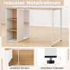 115 cm Computertisch moderner Home-Office-Schreibtisch mit 5 Aufbewahrungsfächern Schreibtisch Natur Bild 5