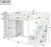 Merax Hochbett 90x200cm Einzelbett Jugendbetten Kinderbetten, mit Regalen, Stauschrank und großem Kleiderschrank, Sicherheitsleiter mit Ablagefächern, Weiß Bild 4