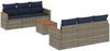 vidaXL 7-teiliges Gartensofa-Set mit Kissen, grau, Polyrattan 3225795 Bild 2