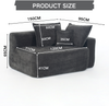 2-Sitzer Sofa mit Chaiselongue-Tiefe 105 cm und Seitentaschen – Chenille in Schwarz, ohne Montage Bild 4