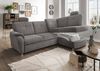 Ecksofa >Elli< Schlaffunktion, Stauraum, Kopfstützen, grau-braun - 264x92x180cm BxHxT Bild 3